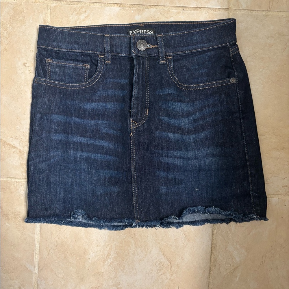 Express Dark Blue Denim Skirt